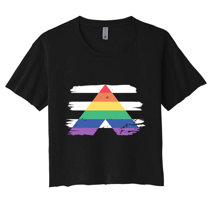 Straight Ally Flag Ally Lgbtq Lgbt Pride Month Women's Crop Top Tee