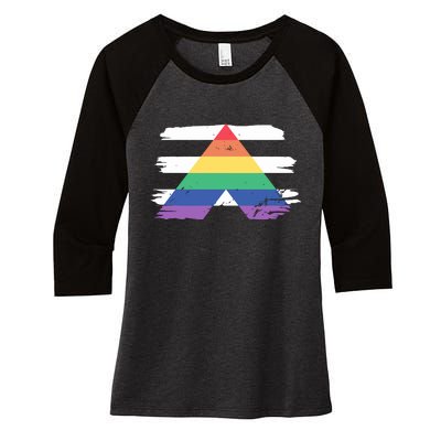 Straight Ally Flag Ally Lgbtq Lgbt Pride Month Women's Tri-Blend 3/4-Sleeve Raglan Shirt