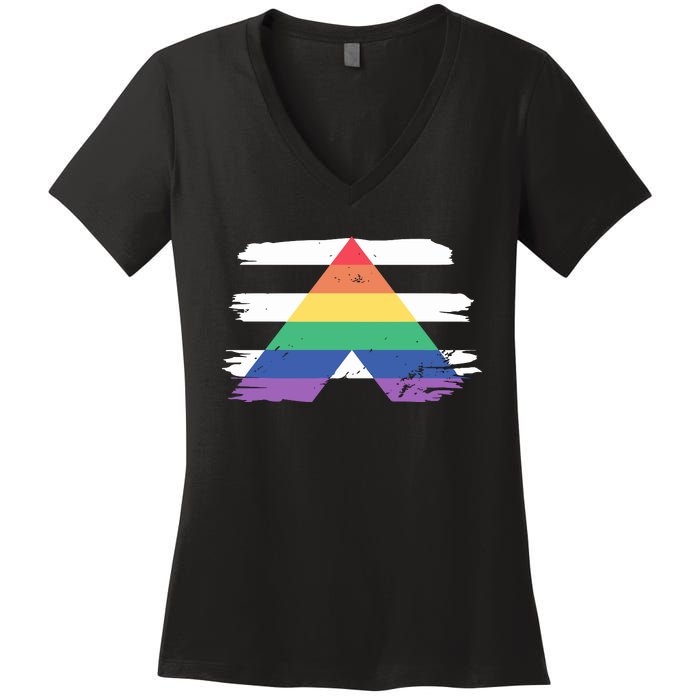 Straight Ally Flag Ally Lgbtq Lgbt Pride Month Women's V-Neck T-Shirt