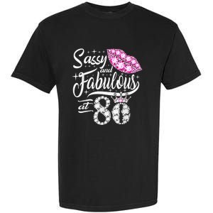 Sassy and fabulous at 80 Years Old 80th Birthday crown lips Garment-Dyed Heavyweight T-Shirt