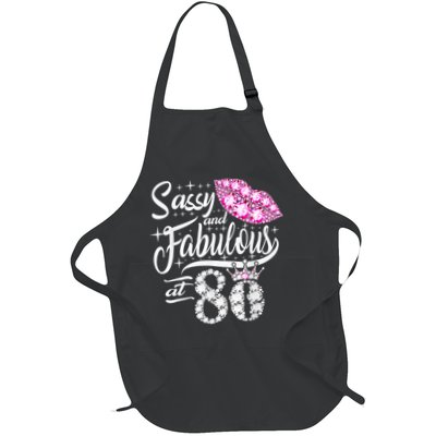 Sassy and fabulous at 80 Years Old 80th Birthday crown lips Apron