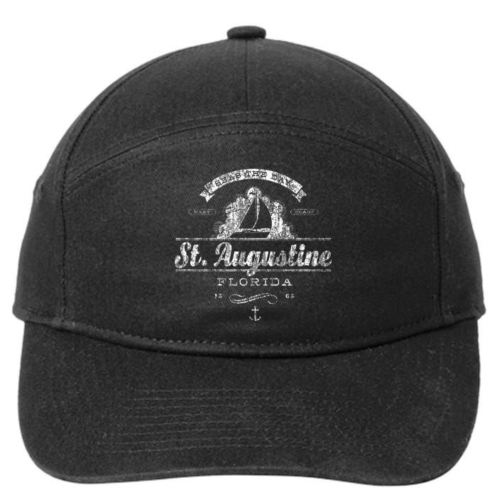 St. Augustine Fl Sailboat Vintage Nautical 7-Panel Snapback Hat