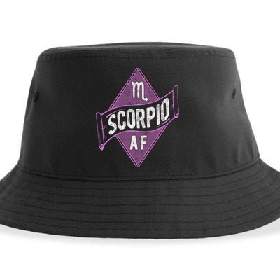 Scorpio Af Funny Astrology Scorpio Zodiac Birthday Meaningful Gift Sustainable Bucket Hat