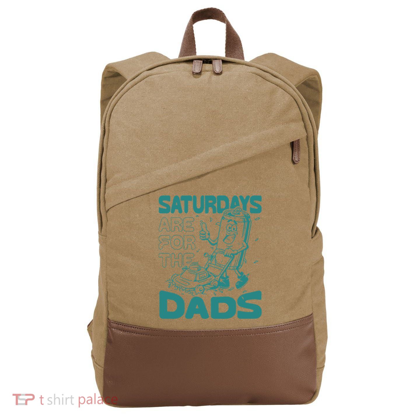 Saturdays Are For The Dads Mow Cotton Canvas Backpack