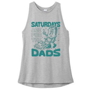 Saturdays Are For The Dads Mow Ladies PosiCharge Tri-Blend Wicking Tank