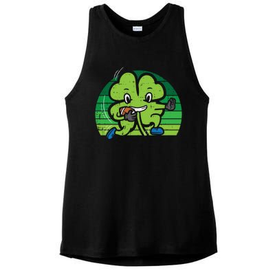 Shamrock American Football St Patricks Day Gift Ladies PosiCharge Tri-Blend Wicking Tank