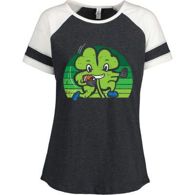 Shamrock American Football St Patricks Day Gift Enza Ladies Jersey Colorblock Tee