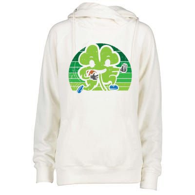 Shamrock American Football St Patricks Day Gift Womens Funnel Neck Pullover Hood