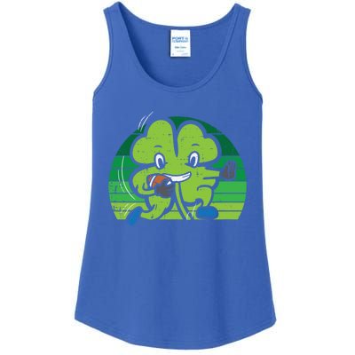 Shamrock American Football St Patricks Day Gift Ladies Essential Tank