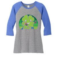 Shamrock American Football St Patricks Day Gift Women's Tri-Blend 3/4-Sleeve Raglan Shirt