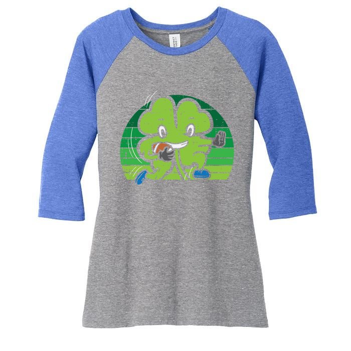 Shamrock American Football St Patricks Day Gift Women's Tri-Blend 3/4-Sleeve Raglan Shirt