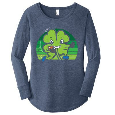 Shamrock American Football St Patricks Day Gift Women's Perfect Tri Tunic Long Sleeve Shirt