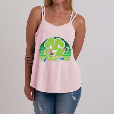 Shamrock American Football St Patricks Day Gift Women's Strappy Tank