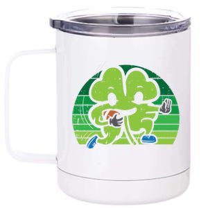 Shamrock American Football St Patricks Day Gift 12 oz Stainless Steel Tumbler Cup