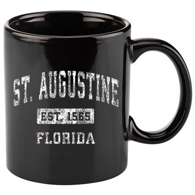 St. Augustine Florida Fl Vintage Established 11oz C Handle Ceramic Mug