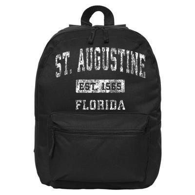 St. Augustine Florida Fl Vintage Established 16 in Basic Backpack