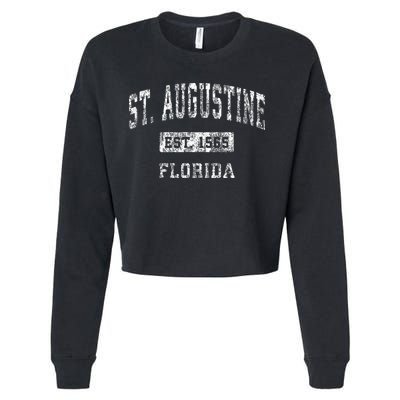 St. Augustine Florida Fl Vintage Established Cropped Pullover Crew