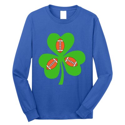 Shamrock American Football St Patrick's Day Funny Meaningful Gift Long Sleeve Shirt