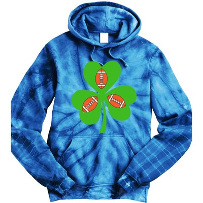 Shamrock American Football St Patrick's Day Funny Meaningful Gift Tie Dye Hoodie