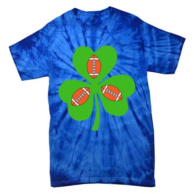 Shamrock American Football St Patrick's Day Funny Meaningful Gift Tie-Dye T-Shirt