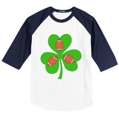 Shamrock American Football St Patrick's Day Funny Meaningful Gift Baseball Sleeve Shirt