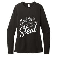 Softball Art For Women Good Girl Steal Baseball Pitcher Womens CVC Long Sleeve Shirt