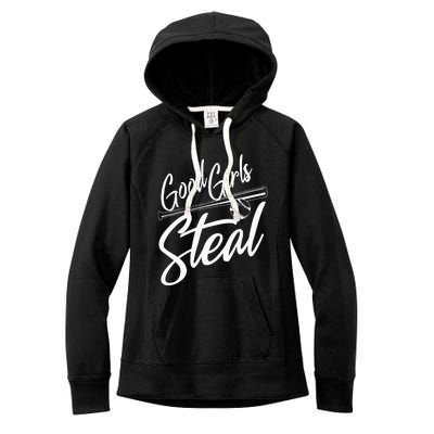 Softball Art For Women Good Girl Steal Baseball Pitcher Women's Fleece Hoodie