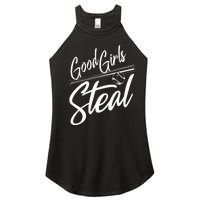 Softball Art For Women Good Girl Steal Baseball Pitcher Women's Perfect Tri Rocker Tank