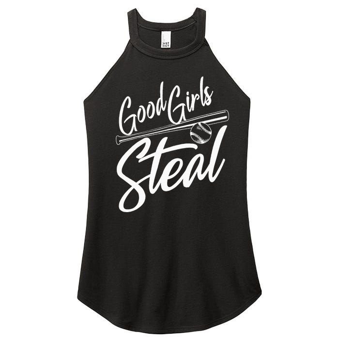 Softball Art For Women Good Girl Steal Baseball Pitcher Women's Perfect Tri Rocker Tank