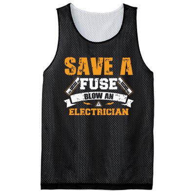 Save A Fuse Blow An Electrician T Mesh Reversible Basketball Jersey Tank