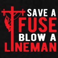 Save A Fuse Blow A Lineman Funny Lineman Ladies PosiCharge Tri-Blend Wicking Tank
