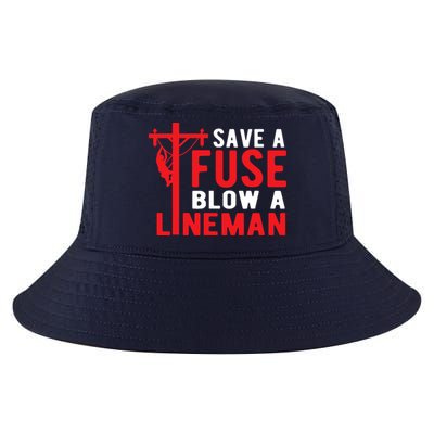 Save A Fuse Blow A Lineman Funny Lineman Cool Comfort Performance Bucket Hat