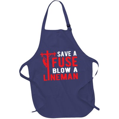 Save A Fuse Blow A Lineman Funny Lineman Apron