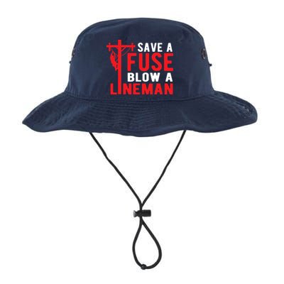 Save A Fuse Blow A Lineman Funny Lineman Bucket Hat