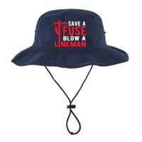 Save A Fuse Blow A Lineman Funny Lineman Bucket Hat