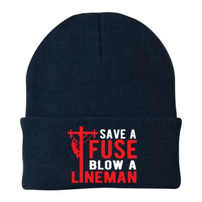 Save A Fuse Blow A Lineman Funny Lineman Beanie