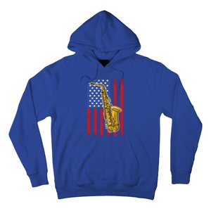 Saxophone American Flag 4th Of July Musical Instrut Cool Gift Hoodie