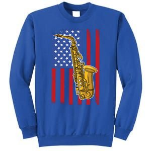 Saxophone American Flag 4th Of July Musical Instrut Cool Gift Sweatshirt