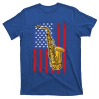 Saxophone American Flag 4th Of July Musical Instrut Cool Gift T-Shirt