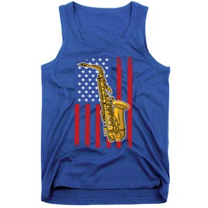 Saxophone American Flag 4th Of July Musical Instrut Cool Gift Tank Top