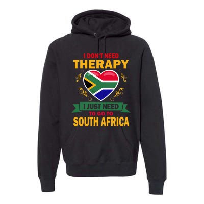 South African Flag Vacation Gift Therapy Funny South Africa Premium Hoodie