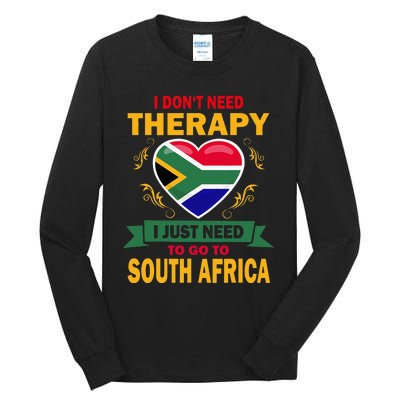 South African Flag Vacation Gift Therapy Funny South Africa Tall Long Sleeve T-Shirt