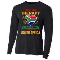 South African Flag Vacation Gift Therapy Funny South Africa Cooling Performance Long Sleeve Crew