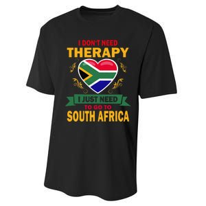 South African Flag Vacation Gift Therapy Funny South Africa Performance Sprint T-Shirt