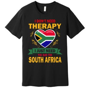 South African Flag Vacation Gift Therapy Funny South Africa Premium T-Shirt