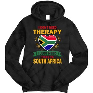 South African Flag Vacation Gift Therapy Funny South Africa Tie Dye Hoodie