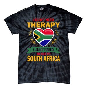 South African Flag Vacation Gift Therapy Funny South Africa Tie-Dye T-Shirt