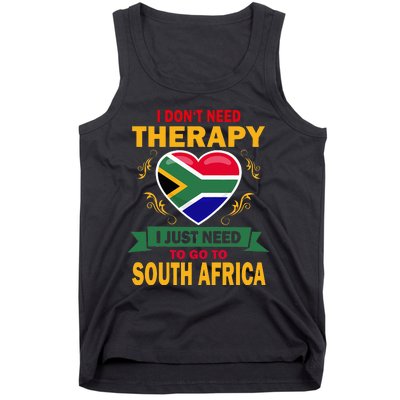 South African Flag Vacation Gift Therapy Funny South Africa Tank Top