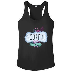 Scorpio Af Floral Label / Funny Zodiac Scorpio Birthday Funny Gift Ladies PosiCharge Competitor Racerback Tank