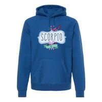 Scorpio Af Floral Label / Funny Zodiac Scorpio Birthday Funny Gift Premium Hoodie